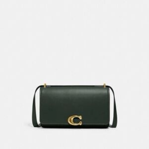 Coach Tabby Green Leather Crossbody Bag with Gold Accent
